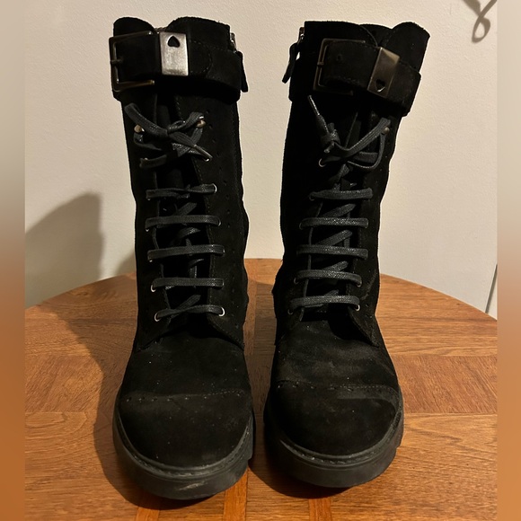 Italian-made Barely Worn Combat-Style Boots - Picture 1 of 8